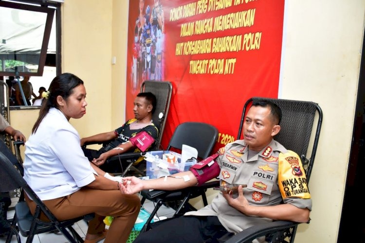 Direktorat Samapta Salurkan 200 Kantung Darah Bagi PMI Kupang dalam Perayaan HUT Korsabhara Baharkam Polri