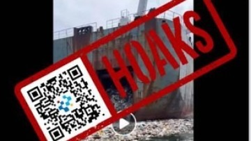 [HOAKS] Kapal Membuang Sampah di Laut Indonesia