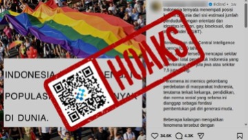[HOAKS] Indonesia Peringkat 5 LGBT Terbesar di Dunia Menurut CIA