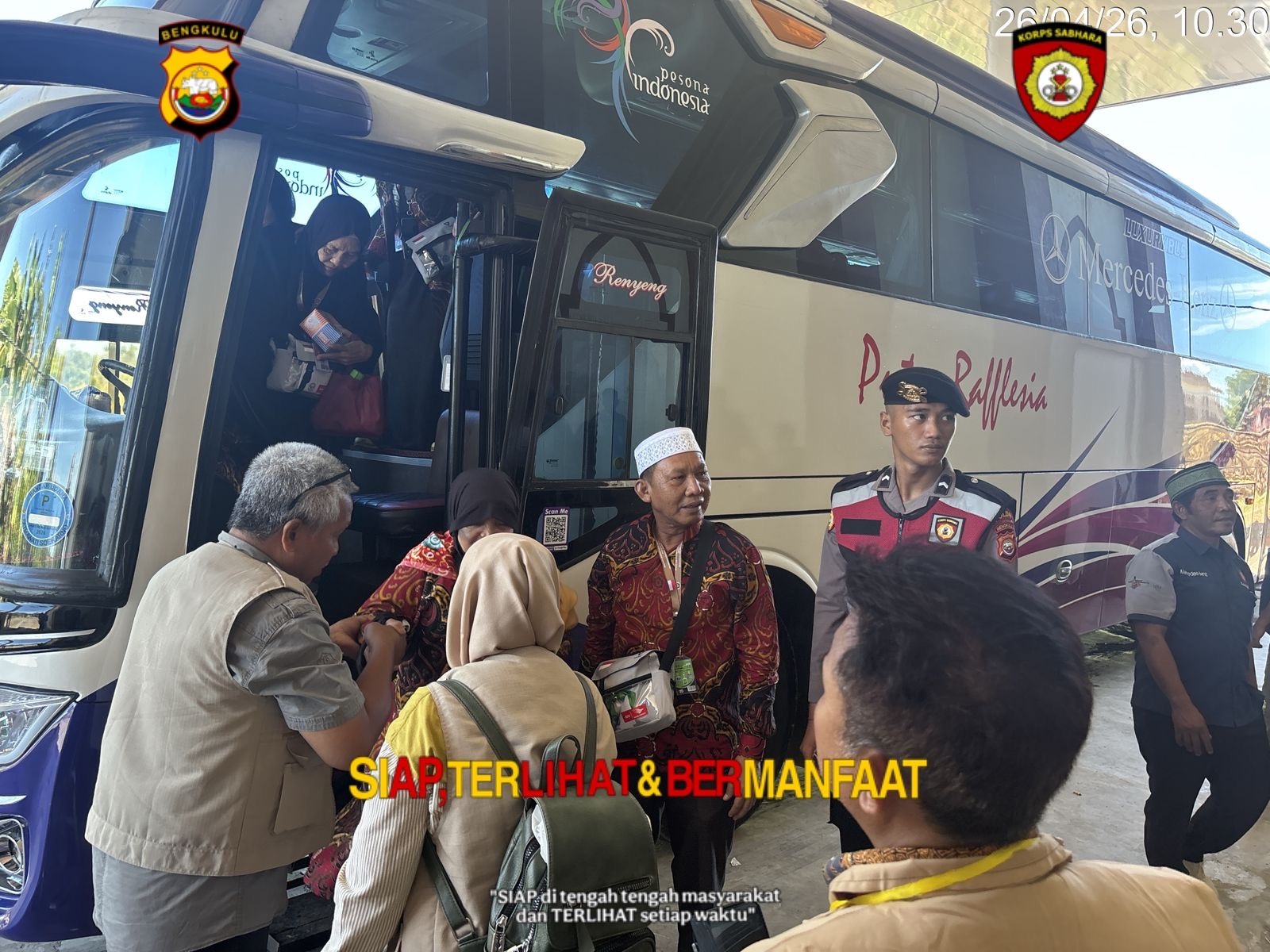 Berikan Rasa Aman, Dit Samapta Polda Bengkulu Laksanakan Pengamanan Calon Jemaah Haji