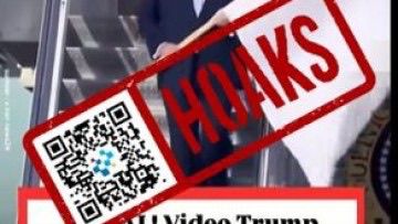 [HOAKS] Donald Trump Kibarkan Bendera Merah Putih