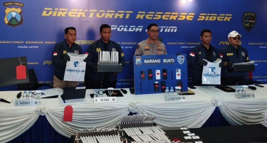 Ditressiber Polda Jatim Bongkar Praktik Registrasi SIM Card Ilegal, Tiga Pelaku Ditangkap