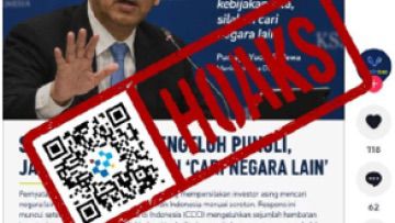 [HOAKS] Menkeu Purbaya Mempersilahkan Investor Cari Negara Lain