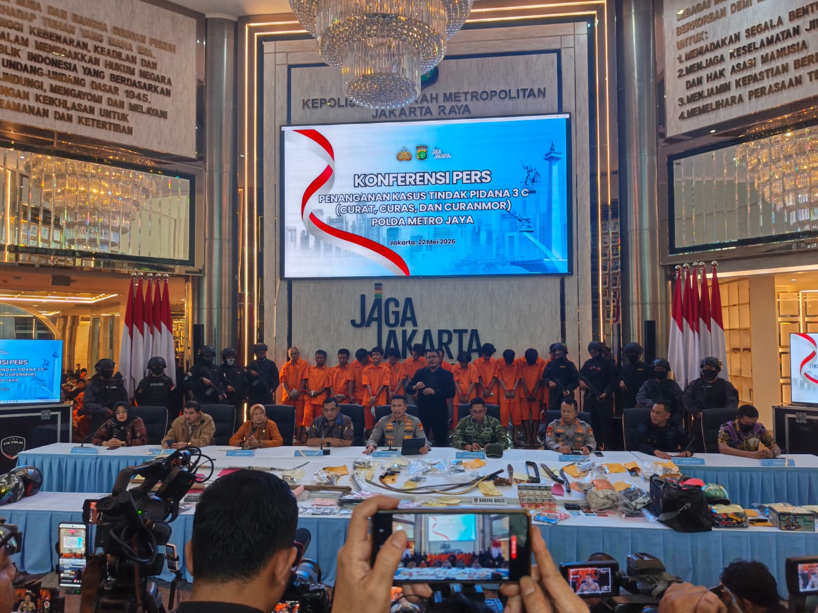 Polda Metro Ungkap 127 Kasus Kejahatan Jalanan, 173 Tersangka Ditangkap