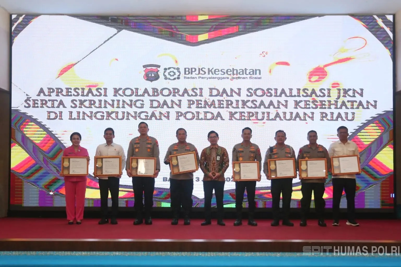 Penghargaan BPJS Kesehatan Diraih Polda Kepri Atas Dukungan Pelaksanaan Program JKN