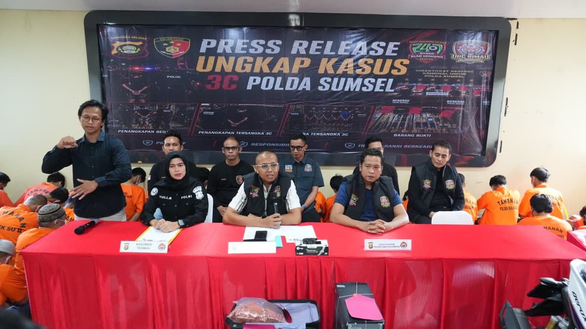 Polda Sumsel Tangkap 137 Tersangka Kejahatan 3C Dari 123 Kasus