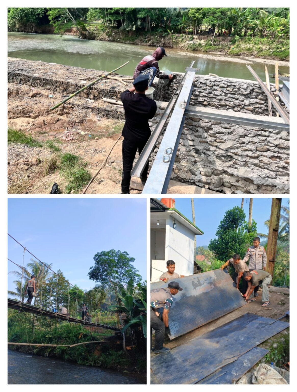 Sat Brimob Polda Banten Percepat Revitalisasi Jembatan Merah Putih di Lebak untuk Dukung Mobilitas Warga
