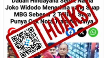 [HOAKS] Dadan Hindayana Sebut Jokowi Terima Uang Suap MBG Sebesar Rp2 Triliun
