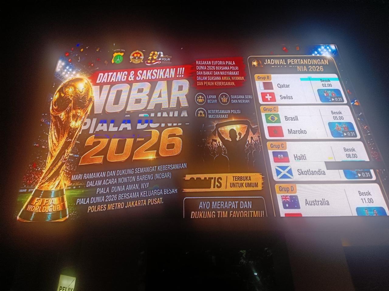Polres Jakpus Gelar Nobar Piala Dunia 2026 Bersama Warga