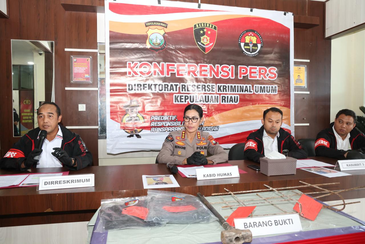 Polda Kepri Ungkap Kasus Pencurian Penutup Drainase Di Kota Batam