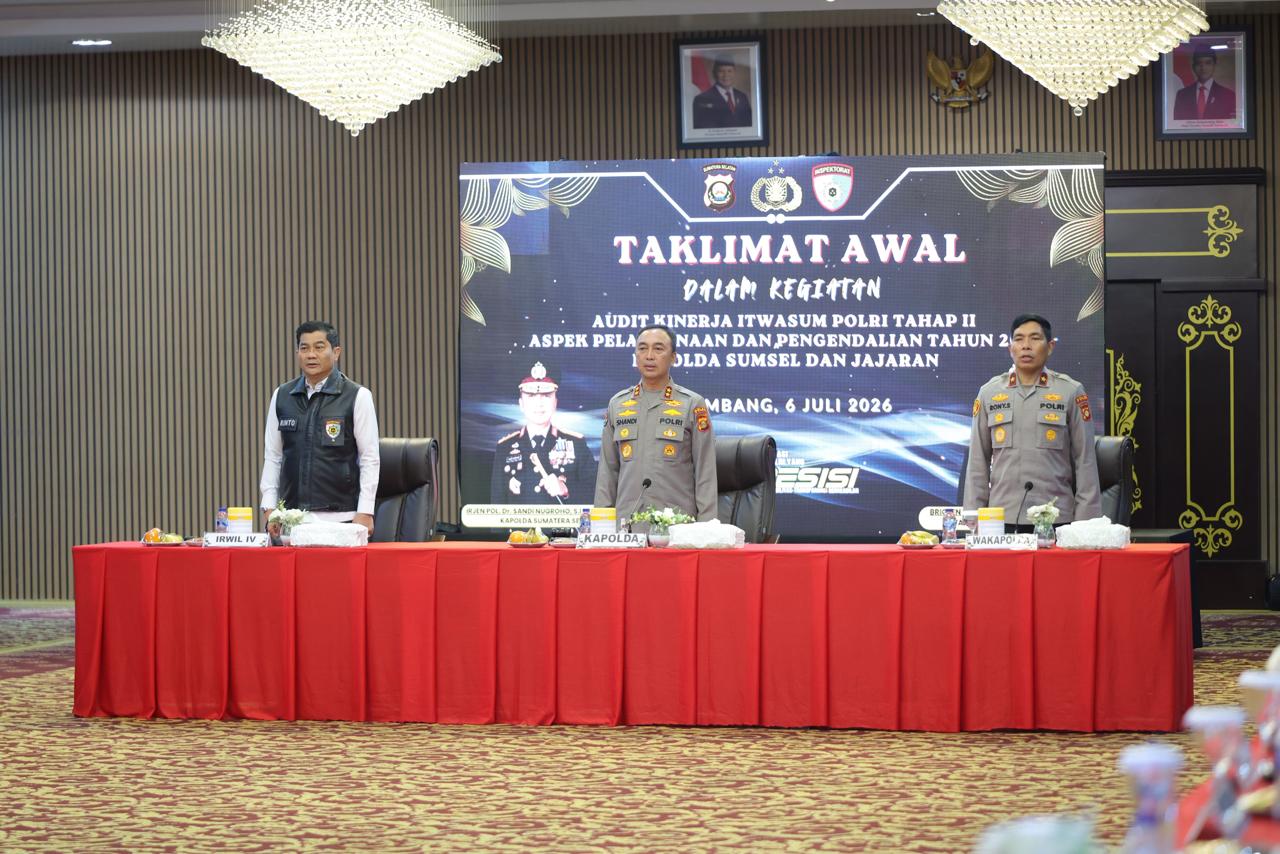 Polda Sumsel Sambut Audit Kinerja Itwasum Polri Tahap II 2026