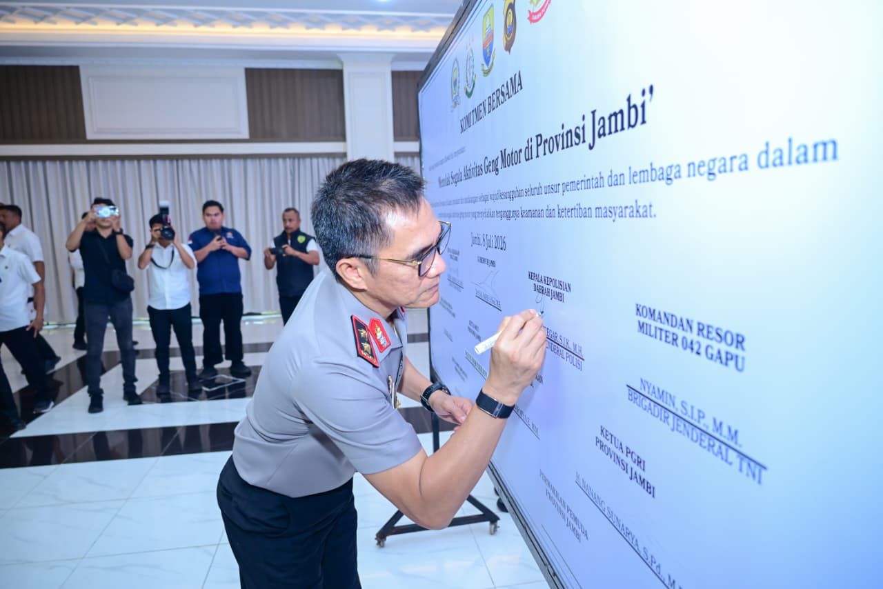 Perkuat Sinergi Lintas Sektoral, Polda Jambi Deklarasikan Berantas Geng Motor