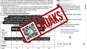 [HOAKS] Efek Samping dari Vaksin DPT Daptacel Dirahasiakan