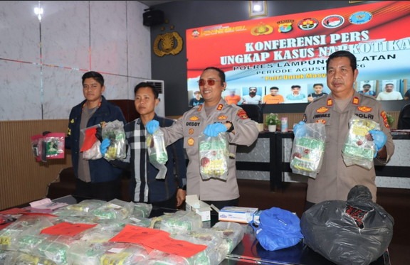 Polres Lampung Selatan Sita 42,8 Kg Sabu dan Amankan 12 Tersangka, selamatkan 174.169 jiwa