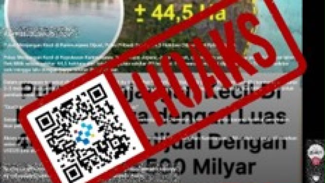 [HOAKS] Pulau Menjangan Kecil Dijual dengan Harga Rp500 Miliar