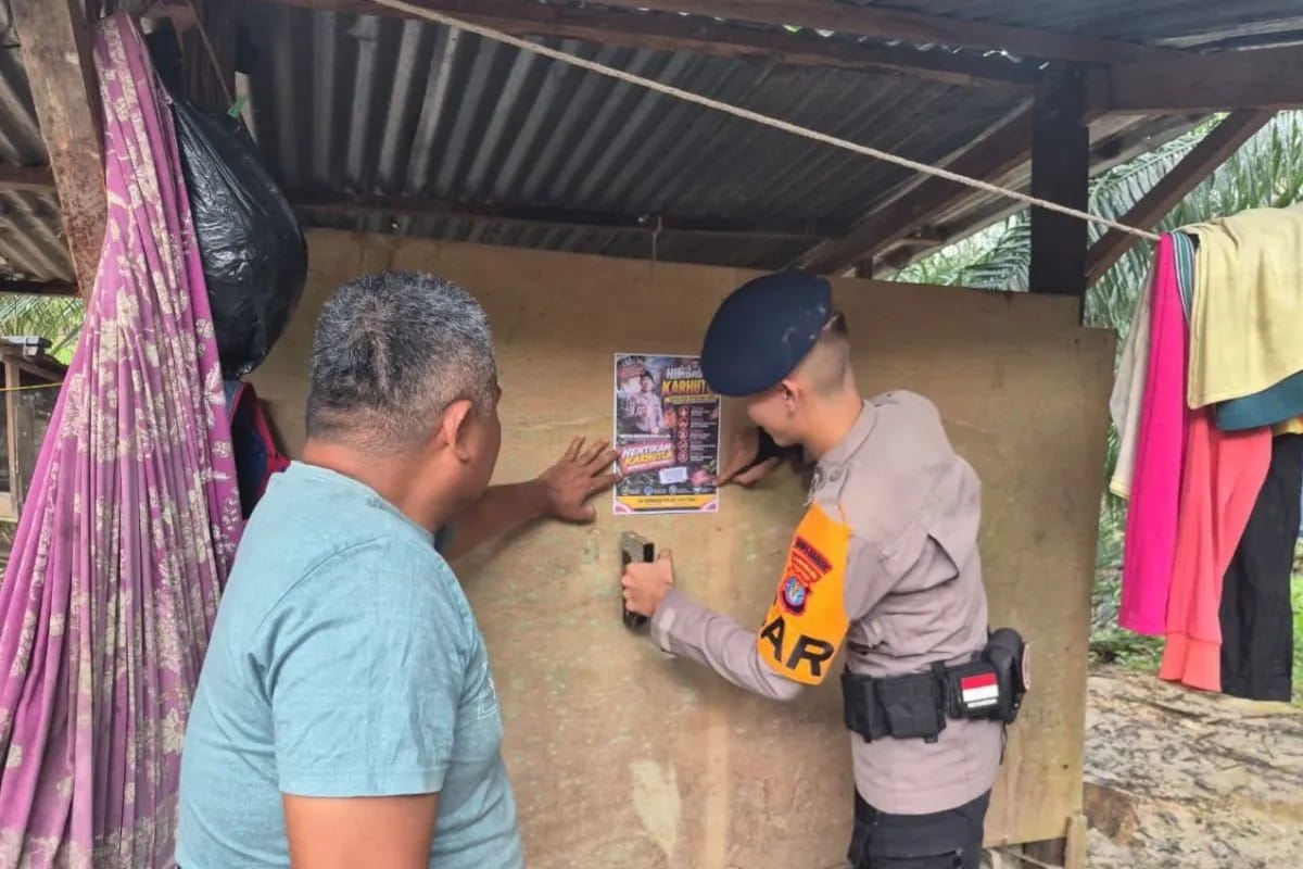 Brimob Patroli Cegah Karhutla di Sebatik Kawasan Perbatasan Malaysia