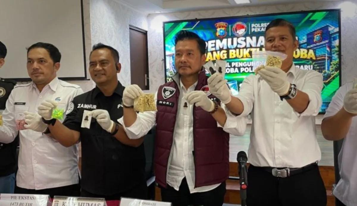 Polresta Pekanbaru Ungkap 82 Kasus Narkoba, 128 Tersangka Berhasil Ditangkap