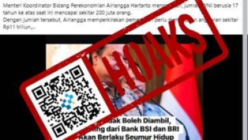 [HOAKS] Airlangga Hartarto Sebut Saldo Rekening BRI dan BSI Tak Boleh Diambil