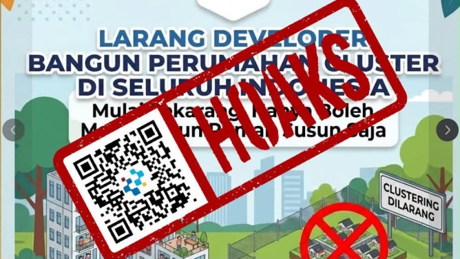 [HOAKS] Developer Dilarang Bangun Cluster dan Wajib Rusun oleh Kementerian PU