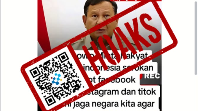 [HOAKS] Presiden Prabowo Sebut Boikot Medsos Demi Jaga Nama Baik Bangsa