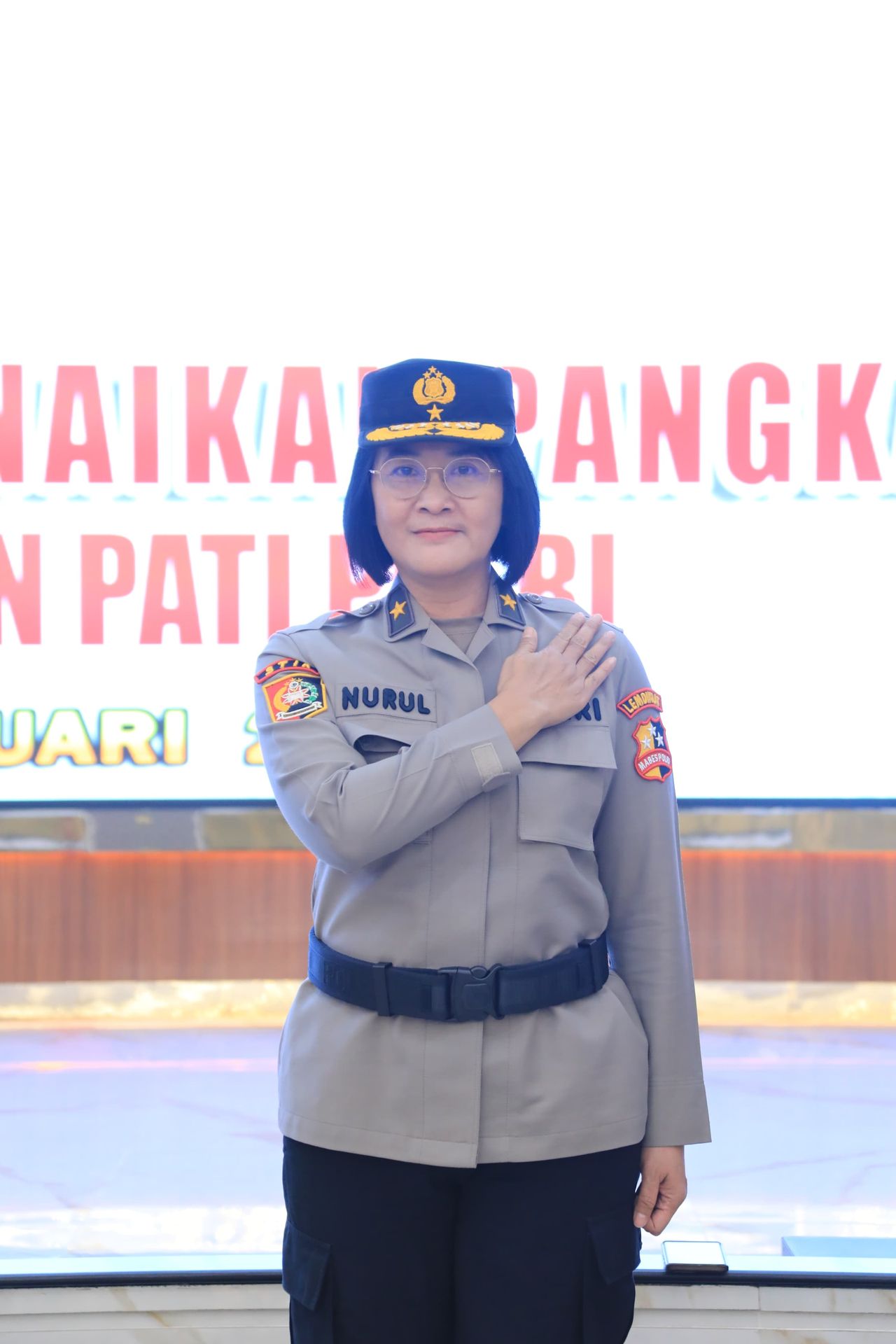 Female General Commands INP Promotion Ceremony