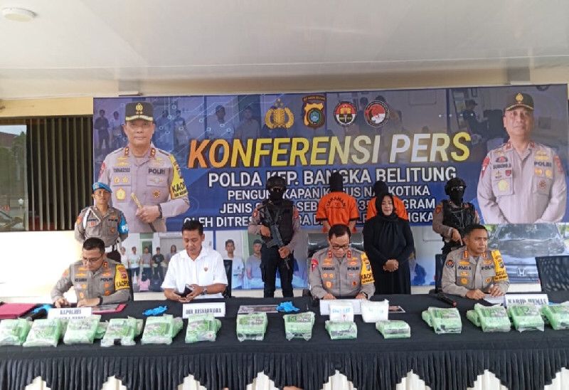 Bangka Belitung Police Foil 35 Kg Meth Smuggling from Aceh
