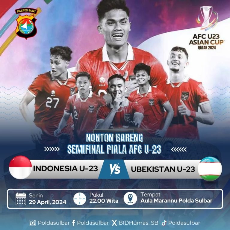 west-sulawesi-regional-police-hold-watch-party-for-indonesia-vs-uzbekistan-u-23-asian-cup-semi-final-match