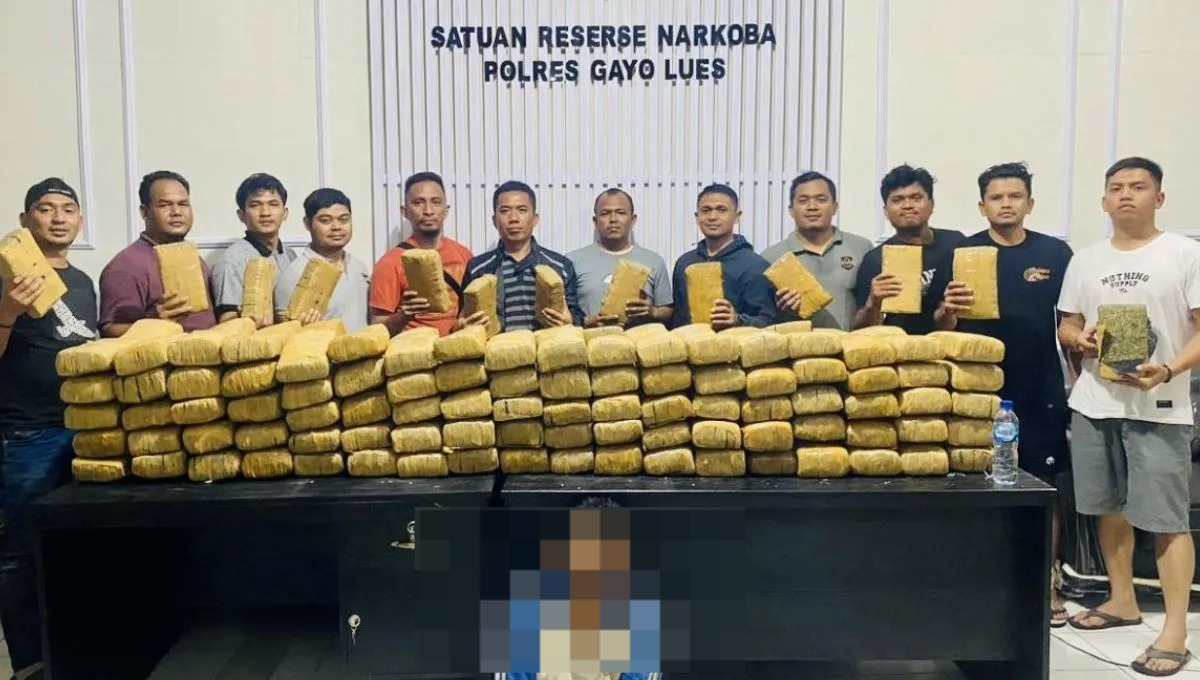 Polisi Berhasil Amankan 190 Kg Ganja di Aceh