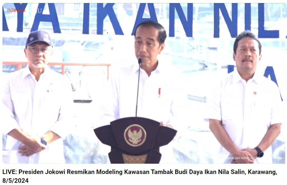 Presiden Jokowi Resmikan Modeling Kawasan Tambak Budidaya Ikan Nila Salin