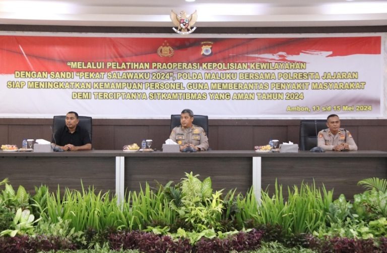 Jelang Operasi Pekat Salawaku,Polda Maluku Gelar Pelatihan Praoperasi Pekat Salawaku Kepada Personel Jajaran