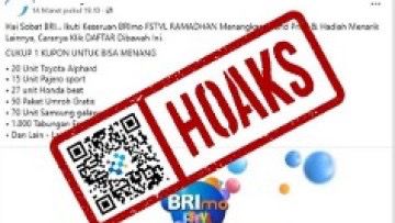 [HOAKS] Link Bagi-Bagi Kupon Hadiah BRImo