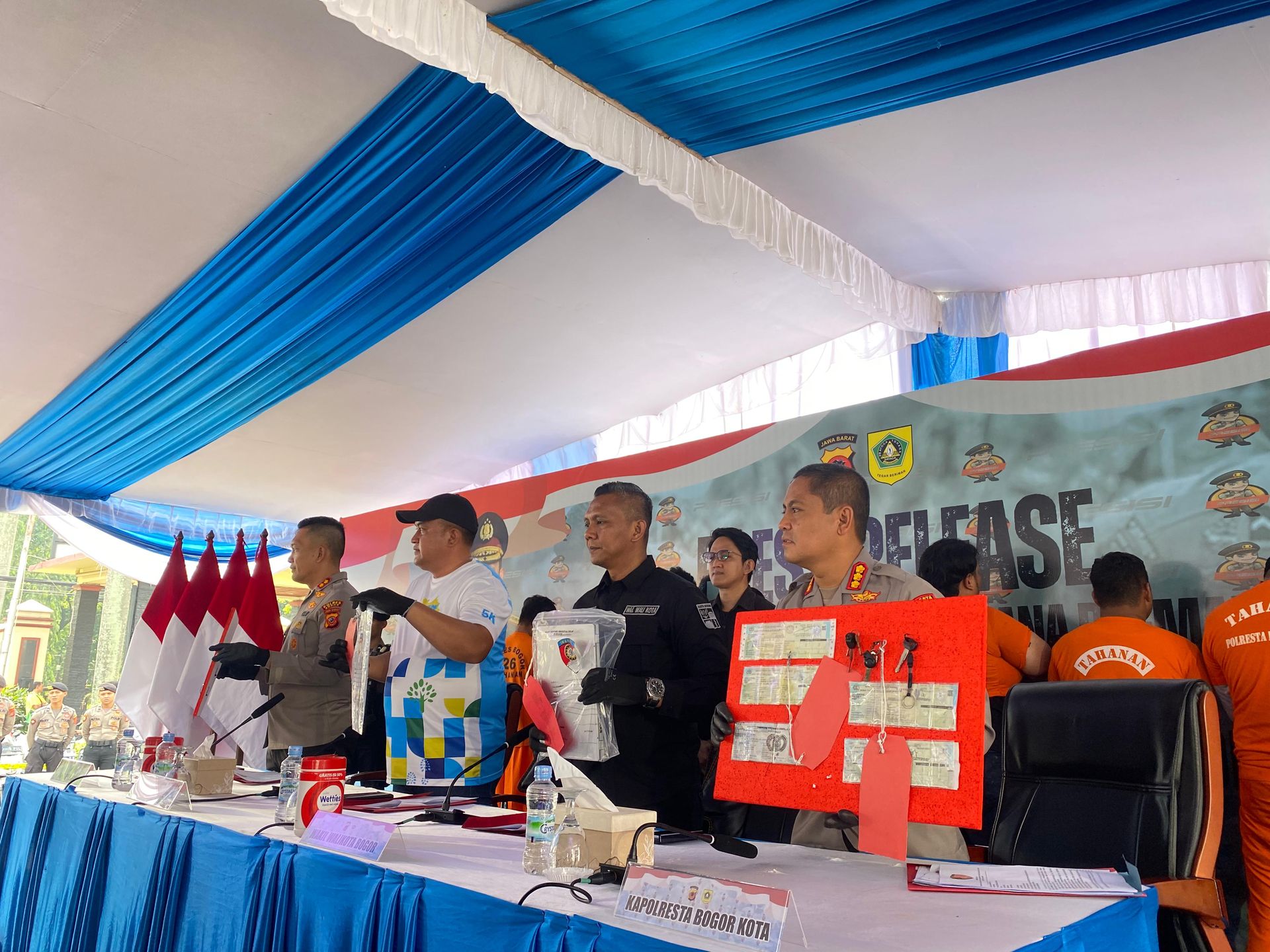Polres-Polresta Bogor Gelar Konpers, Berantas Premanisme Kasus Perampasan Motor oleh Mata Elang