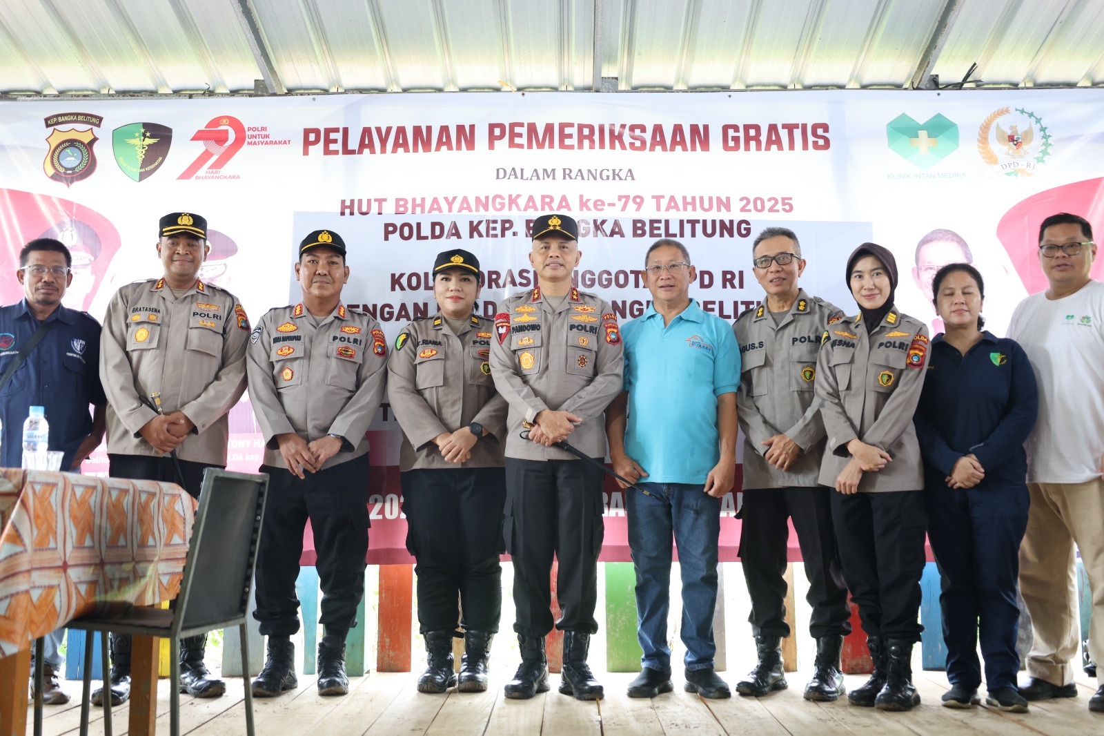 Sambut Hari Bhayangkara ke-79, Polda Babel Bersama Anggota DPD RI Gelar Pemeriksaan Kesehatan Gratis Kepada Masyarakat