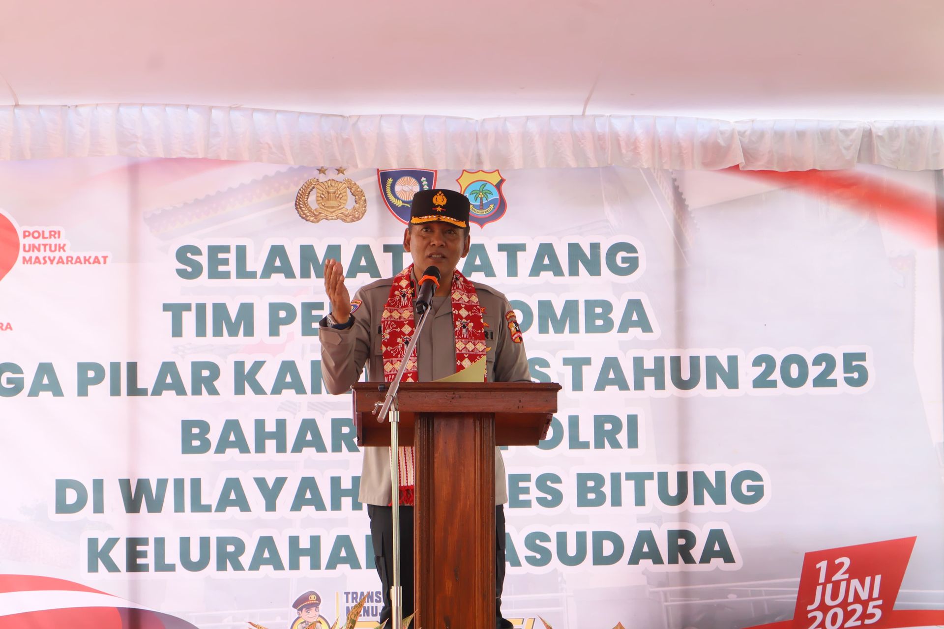 Jelang Hari Bhayangkara ke-79, Baharkam Polri Lakukan Penilaian Lomba Tiga Pilar Kamtibmas di Duasudara Bitung
