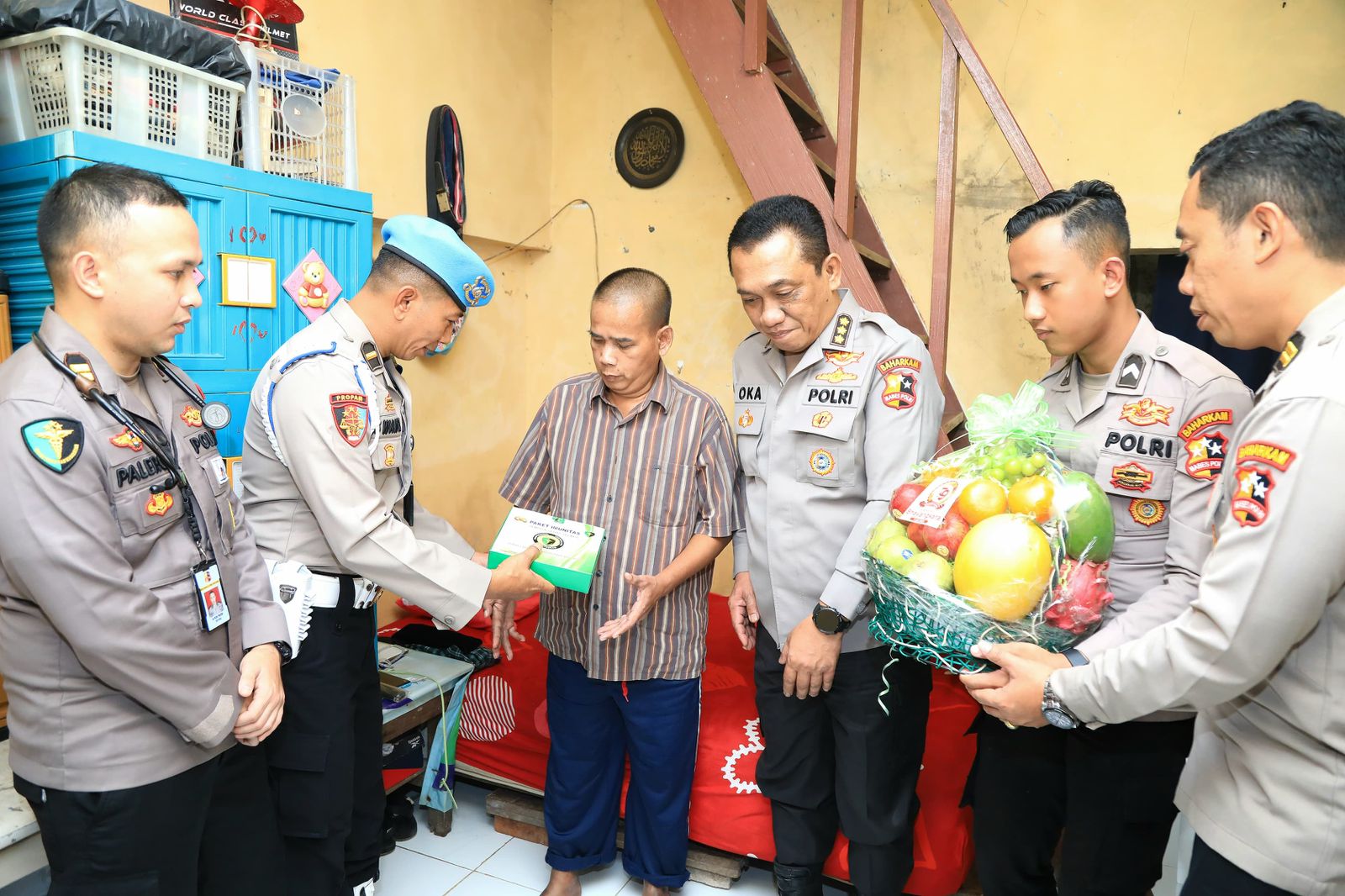 Anjangsana HUT Bhayangkara ke-79, Tim Baharkam Polri Kunjungi PNPP Sakit Pengatur Muda Joko Priyono