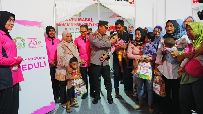 Kapolri Bagikan Sembako dan Alat Bantu Disabilitas di Puncak Bakti Kesehatan