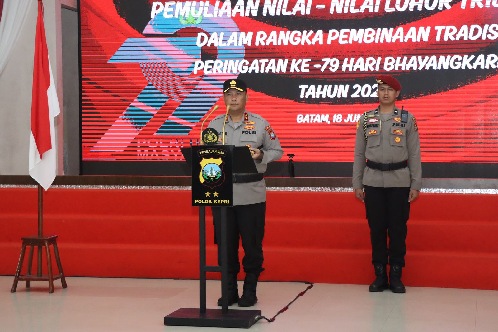 Jelang HUT Bhayangkara ke-79, Kapolda Kepri Pimpin Upacara Pemuliaan Nilai Luhur Tribrata