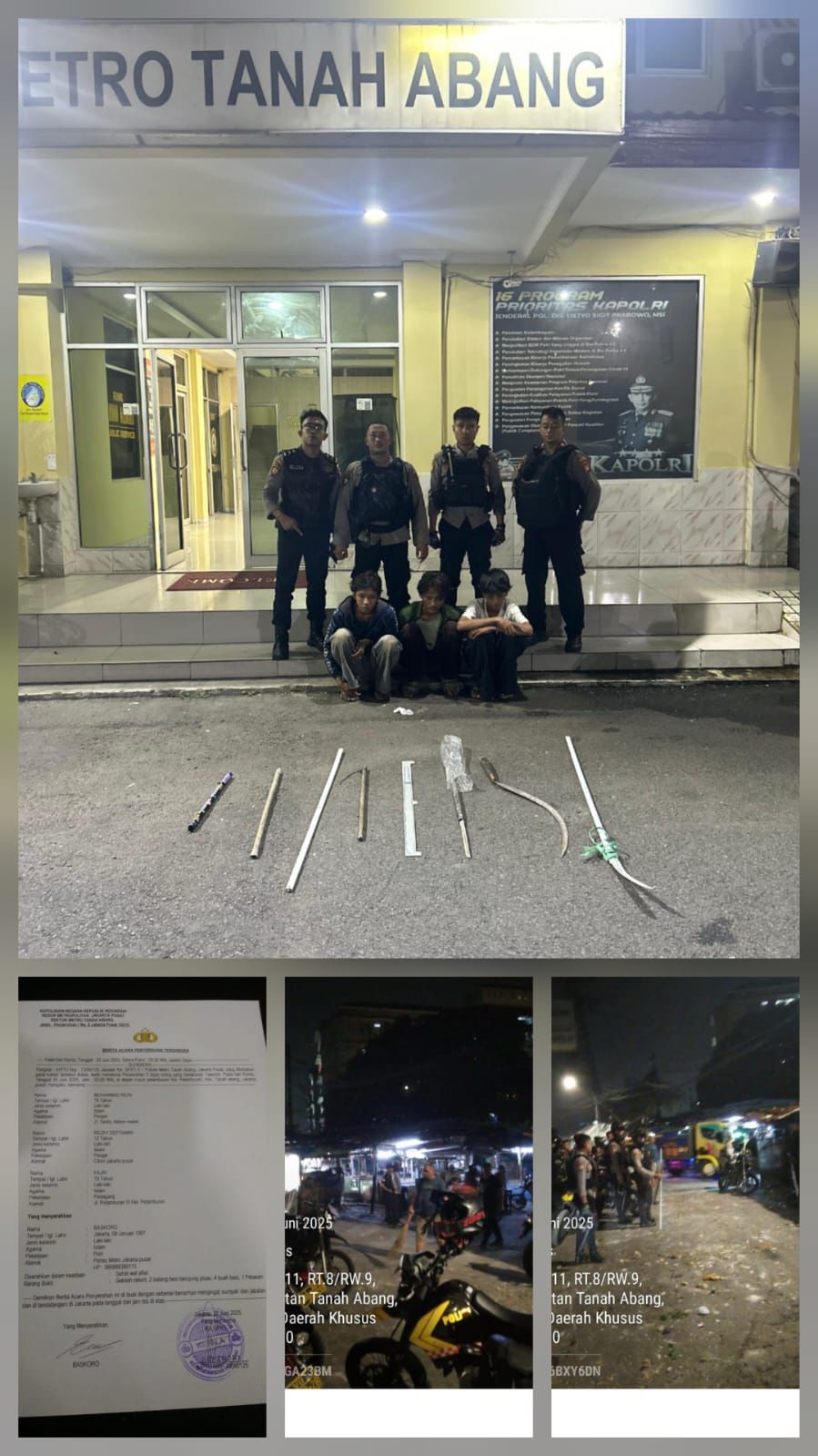 Polres Jakarta Pusat Tangkap Tiga Remaja Pelaku Tawuran