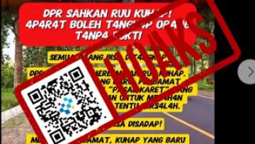 [HOAKS] RUU KUHAP Sah dan Aparat Boleh Tangkap Orang Tanpa Bukti