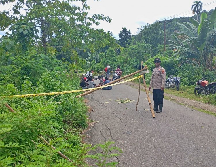 Polda NTT Memberikan Imbauan Warga Waspada Cuaca Ekstrem, Bahu Jalan Trans Utara Ende Terkikis Air