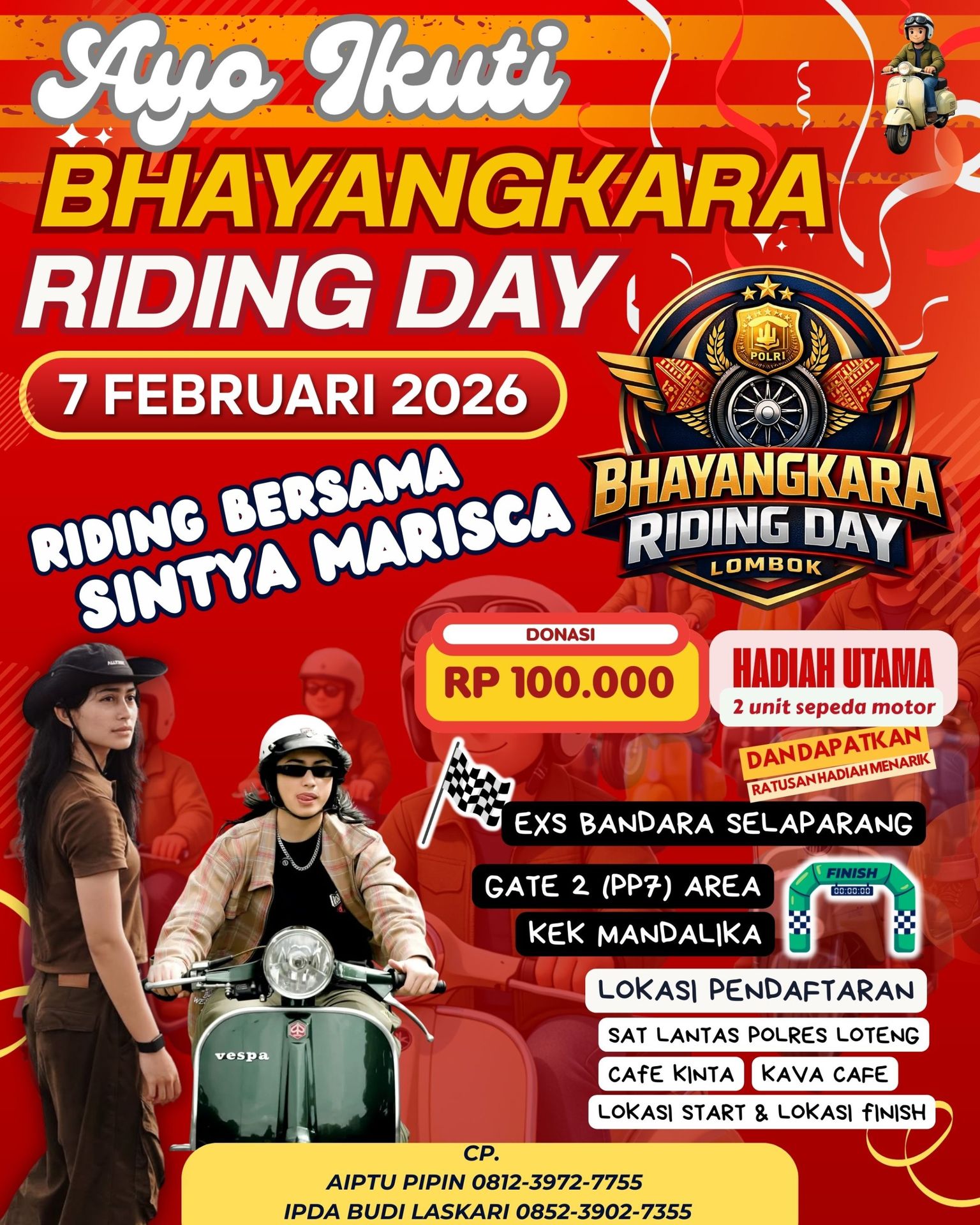 Bhayangkara Riding Day 2026 Bersama Sintia Mariska Sukseskan Festival Bau Nyale.
