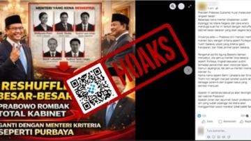 [HOAKS] Presiden Prabowo Reshuffle Kabinet di Bulan Februari